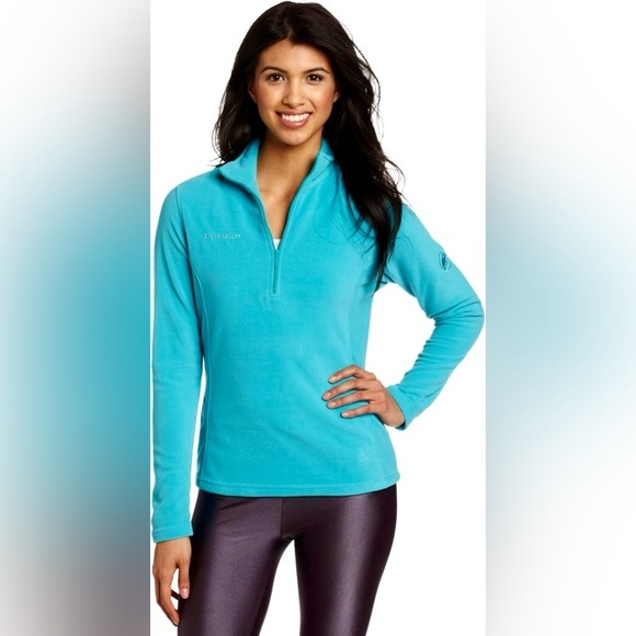 Mammut Snow ML Half Zip Pull Womens In Glacier Blue Size XS - Picture 1 of 11